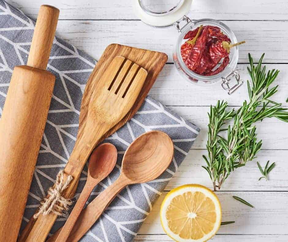 Choose natural wood utensils for safe non-toxic cooking. Natural wood utensils are safe non-toxic tools