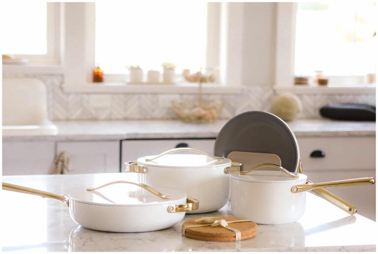 A beautiful set of white Caraway cookware.